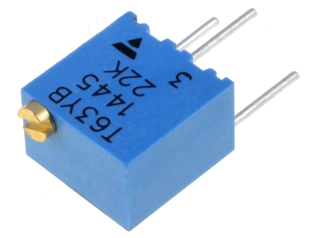 Potentiometer: montage-; 22kΩ; 250mW; Aant.mech.slag: 15±5; ±10% Potentiometer: montage-; 22kΩ; 250mW; Aant.mech.slag: 15±5; ±10%